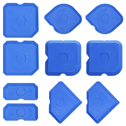 10 Pcs Silicone Caulking Tools Reuse Sealant Finishing Kit Blue Caulking Finishing Tools for Bathroom Floor Window Kitchen Sealing Hand Caulk Removal Tool