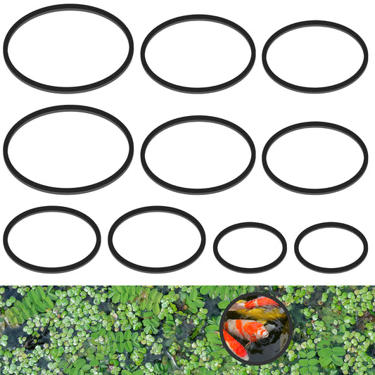 10 Pcs Fish Feeding Rings Set 5 Sizes Aquarium Round Feeder Ring for Fish Tank Aquarium Floating Plant Corral for Intercepts Floating Plants Black