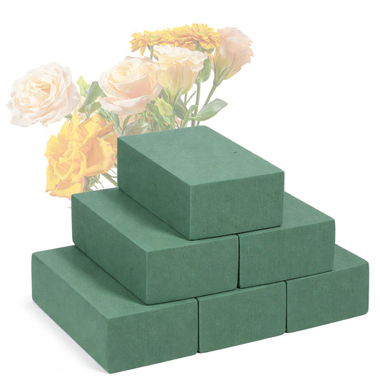 6PCS Rectangle Floral Foam Blocks, 14x7.6x4.5cm Rectangle Wet Dry Floral Foam, Florist Foam Block for Fresh and Artificial Flower, Ideal for Room Decor, Weddings, Party, Floristry Displays and Designs