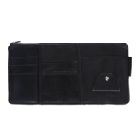 Car Sun Visor Organizer, Vehicle Interior Accessories Storage Pouch Multifunctional Storage Pocket Auto Registration Holder with Elastic Strap for Sunglass Pen Drivers License Cards Documents(Black)