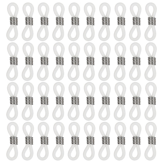 InnoHHustle 80 PCS Adjustable Eyeglass Chains Ends Silicone Eyeglass Connector Anti-Slip Ends Retainer Glass Chain Holder for Sunglasses Chain, Sports Eyeglasses Strap
