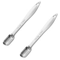 2 PCS 1/2 Teaspoon Measuring Spoon (2.5 mL | 1/2 TSP | 1/6 Tbsp | 2.5 cc | 1/16 oz) Single Measuring Spoon Stainless Steel Tablespoon Long Handle Metal Measuring Spoon Rectangular