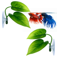Exircy Betta Fish Toys 2 PCS Betta Fish Leaf Pad Bettas Hammock with Plastic Suction Cup Aquarium Decor for Sleeping Breeding Playing Hiding Resting