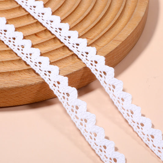 9M White Lace Ribbon, Gift Wrapping Wedding Lace Trim Ribbon Fabric Dress Decoration Crochet Ribbons for Crafts Sewing Bridal Christmas Supply, (White)