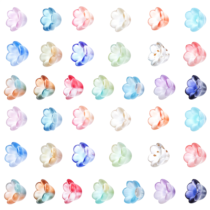 150Pcs Czech Glass Lily Flower Beads for Jewelry Making, Mixed Trumpet Flower Shaped Crystal Bead with Hole, Bell Floral Beads for DIY Bracelets Necklaces Earrings Making Craftings Beading Projects
