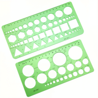 2 Pcs Circle Template, Transparent Circle Drawing Tool Drafting Stencil Drawing Aid Tool Geometric Oval Formwork Ruler Measuring Tools Green Plastic Ruler for Painting Design