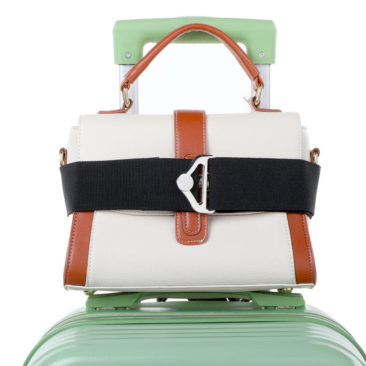 2 in 1 Luggage Belt Straps, Adjustable Black Alloy Buckle Suitcase Strap, Add a Bag Bungee Belt Portable Suitcases Belts for Suitcase Handbag Airport Handsfree Personalized Travel Accessories