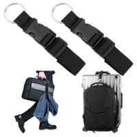 2 Pcs Add a Bag Strap Adjustable Suitcase Belt Jacket Holder Jacket Gripper Travel Belt Add Bag Handbag Clip Travel Accessories for Connecting Your Luggage Jacket (Black)