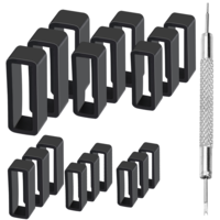 Gtziqa Watch Band Holder Loop, 18 Pcs Rubber Watch Strap Holder Silicone Watches Band Keeper Replacement with a Spring Bar Tool for Smart Sport Watches Parts (16mm/18mm/20mm/22mm/24mm/26mm)