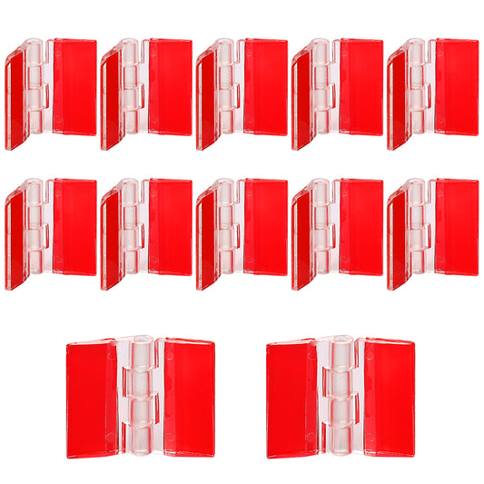 12 Pcs Acrylic Hinge Clear Acrylic Mini Hinge Transparent Plastic Continuous Piano Hinge Self-Adhesive Folding Hinge Tools for Cabinet Drawer Furniture DIY Display Stand 30x35 mm