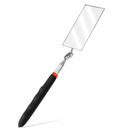Mozeat Lens Telescoping Inspection Mirror Rectangle Telescopic Mechanic Mirror Extendable Machine Tool Long Inspection Mirrors for Checking Vehicle Condition