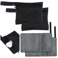 2 Pcs Travel Bar Soap Bag, Waterproof Soap Saver Bag with 2 Pcs Foaming Nets Leakproof Quick Dry Bar Soaps Pouch Portable Soaps Case for Travel, Camping Enthusiasts, Bath, Gym (Black, Grey)