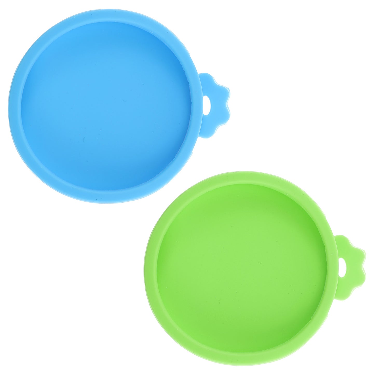 Qulkws 2 Pack Small Size Cat Food Can Lids, Silicone Cat Food Can Lids Covers, Durable Waterproof for 3 oz 2.5 oz Cat Food Cans (Green+Blue)