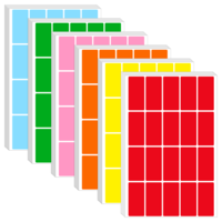 720 PCS Fluorescent Color Coded Stickers Rectangular Colored Labels Stickers in 6 Colors Small Labels Rectangular Colored Stickers for Inventory Home Organize Offices Labeling Marking 1.57 X 0.75 Inch