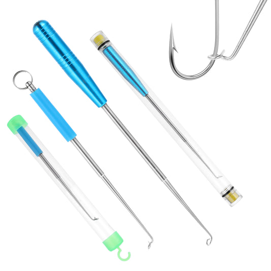 Fishing Hook Quick Removal Descending Device 2 Sizes Fish Hook Remover Tool Fishing Gear Security Equipment Kits for Saltwater Security Extractor, Fishhook Unhooking Stainless Steel Release Accessorie