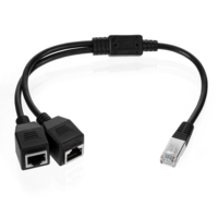 RJ45 Network Ethernet Adapter Splitter RJ45 1 Male to 2 x Female LAN Splitter Network Adapter Y Splitters Cable Adapters LAN Ethernet Splitters for Super Cat5 Cat5e Cat6 Cat7 Cat 8