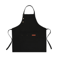 Xthrotsenk Kitchen Apron for Men Women Apron with Adjustable Straps and 2 Large Pockets Waterproof Canvas Cotton Chef Apron (Black)