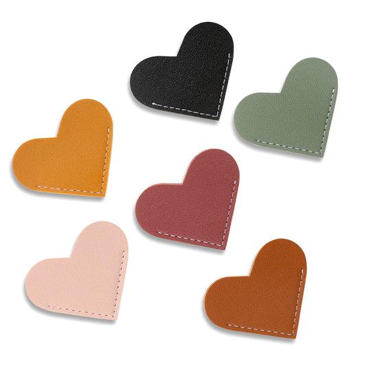 Vin Beauty 6 pcs Leather Heart Bookmark,Corner Page Book Marks,Handmade Bookmark Leather for Women, Kids, Book Accessories for Reading Lover, Cute Handmade Book Reading Gift for Book Lovers, 538855_1