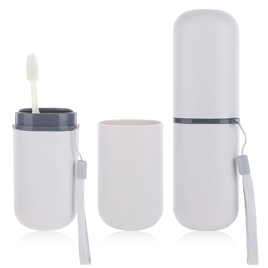 Trinkrittey Travel Toothbrush Cup Case Multi-Function Portable Toothbrush Cover Portable Seal Tooth Brush Holders Dustproof Toothbrush Cup for Camping Travel Home School Business