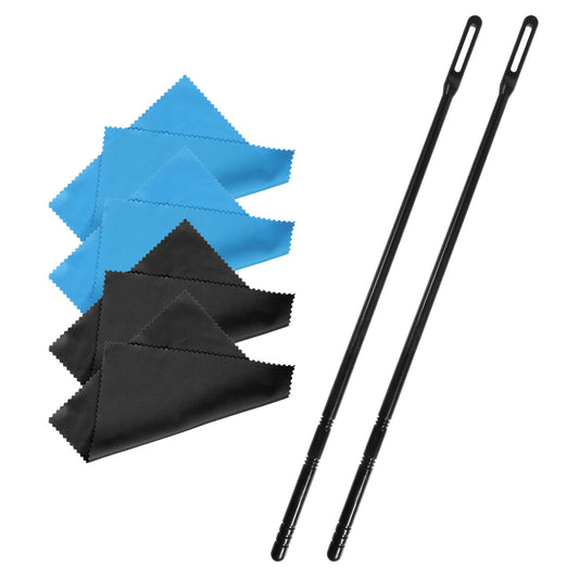 2 Sets Flute Cleaning Rod with 4 PCS Cleaning Cloth, Black Flute Clean Kit Flutes Clean Rod and Cloth Tools for Flutes Maintenance Tools