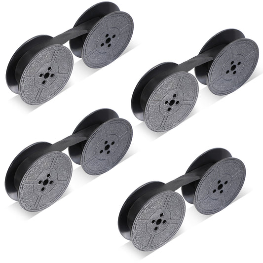 4 Pairs of Universal Typewriter Ribbon Twin Spool Typewriter Ink Ribbon, Vintage Manual Typewriter Spool Ribbon, Twin Spool Replacement Pack for Most Typewriter, Black