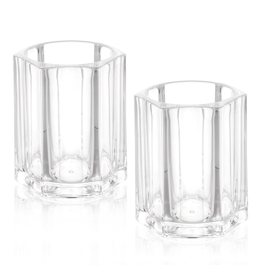Xthrotsenk 2 Pack Clear Acrylic Toothpick Holder Rhombu Toothpick Dispenser Portable Toothpick Box Fruit Pick Holder Cocktail Pick Holder Decorative Toothpick Jar for Home Kitchen