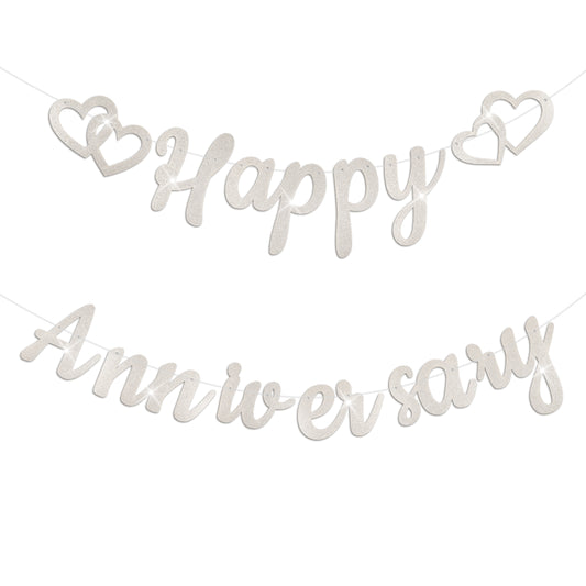 Glitter Happy Anniversary Banner, Happy Anniversary Decorations