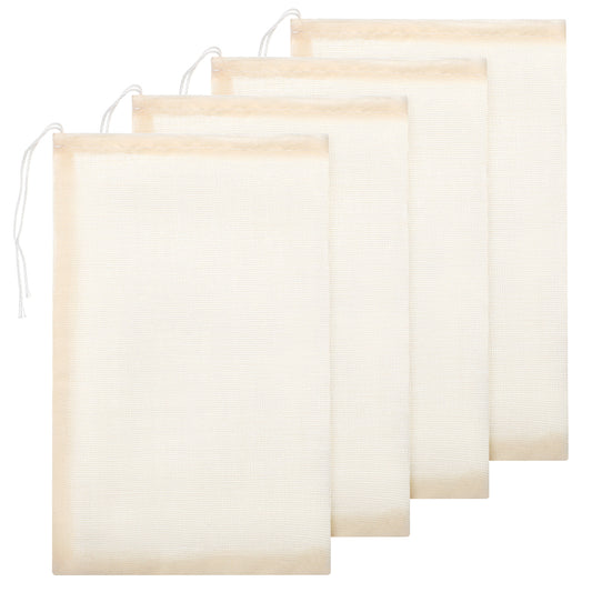 4 Pack Milk Bags for Straining, 12 × 8 Inches Fine Mesh Cheese Cloths for Straining Nylon nut Milk Bag Reusable Multiple Usage Food Strainer nutmilk mesh Bag for Oat Milk, Juice, Coffee, Yogurt, Cold