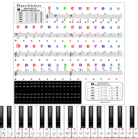 Piano Keyboard Stickers for 88/61/54/49 Key Piano Key Stickers Piano Notes Guide for Learning Transparent and Removable Keyboard Stickers (Colorful)