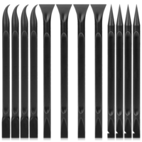 Plastic Scraper Tool, 12 Pcs Crevice Cleaning Tool Multi-Purpose Non-Scratch Pen-Shaped Label Scraper for Tight Spaces Crevices Sticker Label Removal Car Detailing Kitchen Stains (Black, 3 Styles)