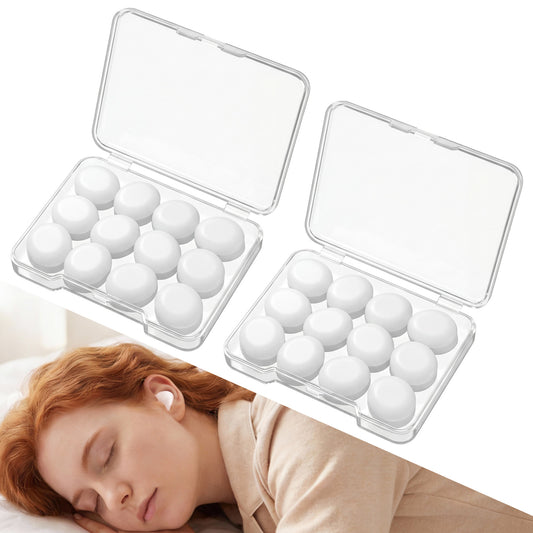 24 Pcs Soft Silicone Moldable Ear Plugs Reusable Noise Cancelling Earplugs Sleep Ear Plugs for Sleeping, Swimming, Snoring, Study, Travel, Work(12 Pairs)