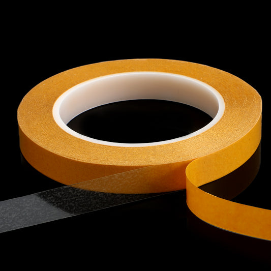 Ultra Thin Clear Double Sided Tape 1/2 Inch X164ft, Two Sides Sticky Tape with Transparent Adhesive Heavy Duty Two Sides Strong Stick Mounting Adhesive Tape for Fix Wall Decor Cat Training Arts Crafts