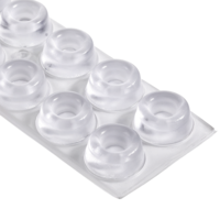 Cabinet Door Bumpers, Circular Self-Adhesive Clear Rubber Bumpers Wall Protectors Rubber Feet for Glass Tops Cutting Boards Picture Frames (Round 22 X 10mm, 24Pcs)