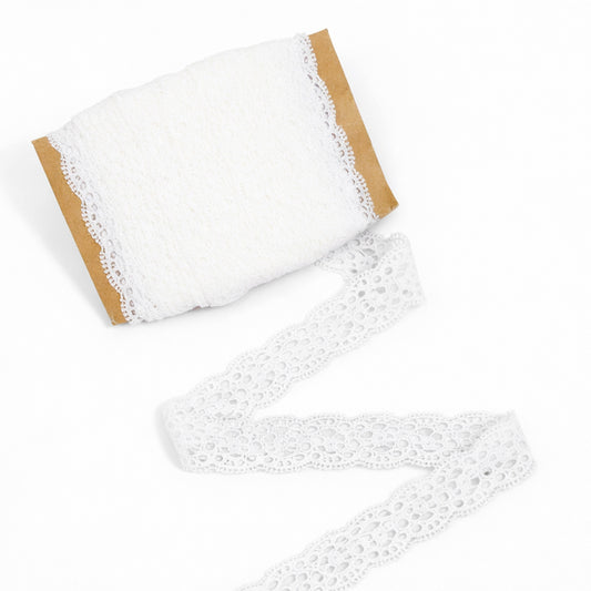1.1 Inch Lace Trim Ribbon White Lace Ribbon 10 Yards Long Lace-Fabric White Lace-Trim for Dress Gift Wrapping Wedding Decorations Crafts