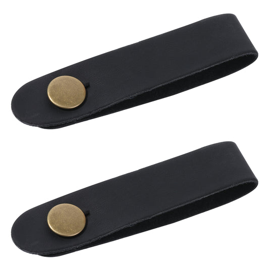 2pcs Guitar Headstock Strap Tie, Guitar Strap Lock, Leather Guitar Straps with Button for Acoustic Guitar Amp Headphone Adapter, Locking Guitar Accessories for Electric Ukulele Straps Bass