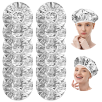 12 Pieces Aluminum Foil Heat Cap for Deep Conditioning, Reusable Hair Processing Deep Double Layer Heat Cap for Home and Salon Use, Hair Dyeing and Hot Oil Treatment Tools