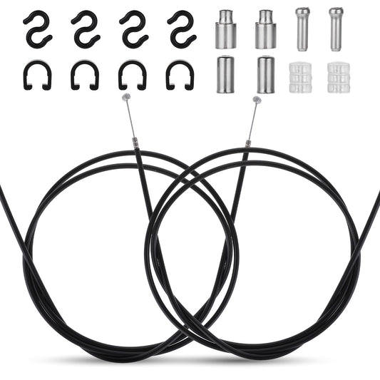 1 Pair Bike Brake Cable Set Bike Brake Wire Set Front and Rear Brake Cable Universal Standard Bicycle Brake Cable for Road Bike and Common Bike for Mountain Road Bike - Black