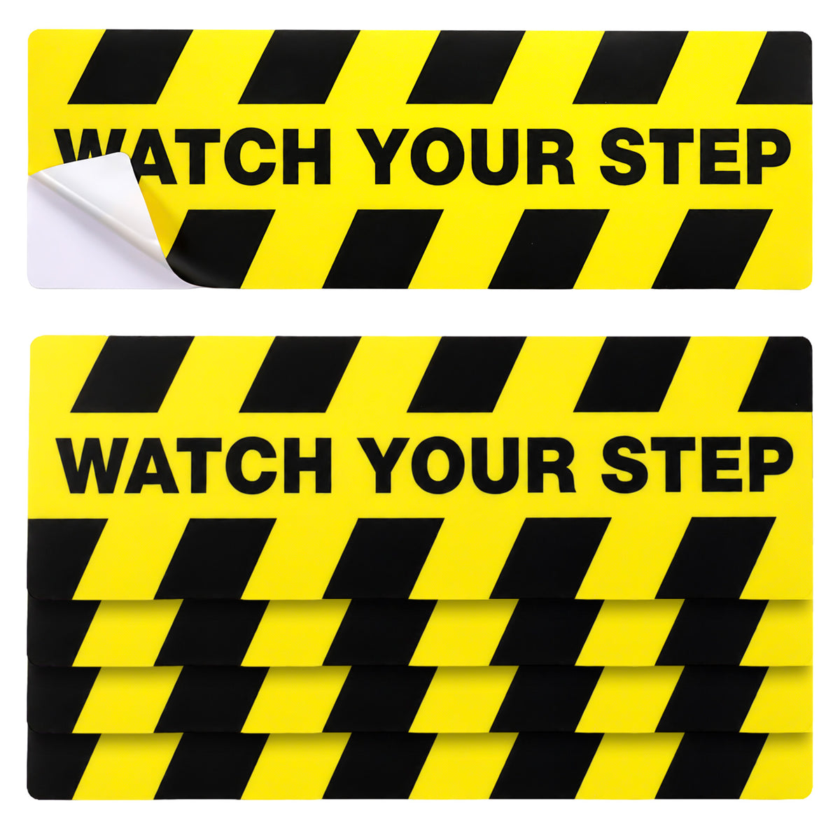 5 Pcs Watch Your Step Sticker, Watch Your Step Sign 30x10cm