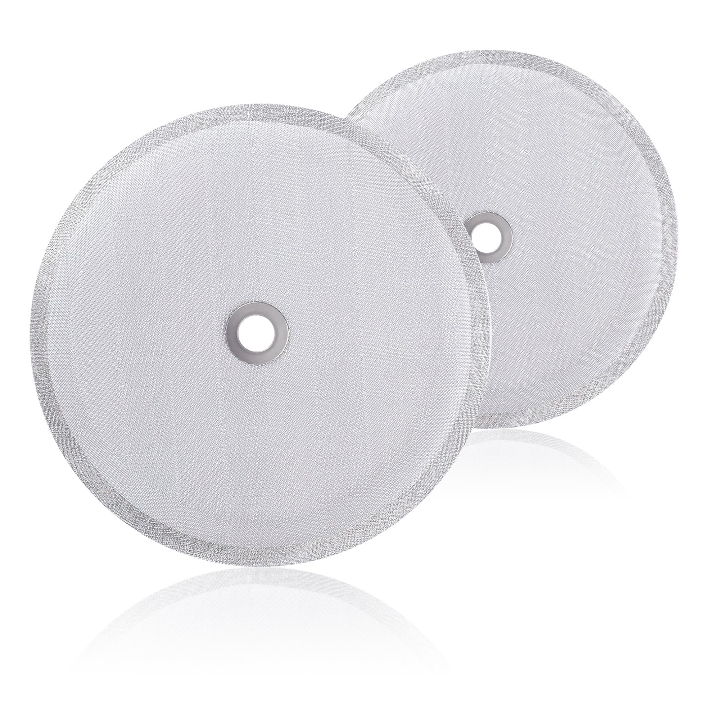 Vin beauty 2 Pack French Press Replacement Cafetiere Filter Mesh Screen Reusable Coffee Filters 4 Inch Stainless Steel for 8 Cup/ 34 OZ/ 1000 ml Tea Makers, Silver (Vin Beauty540923_1)