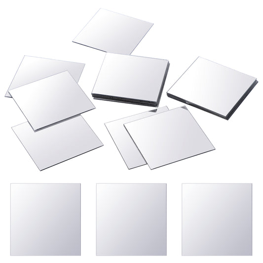 Styquenzer 25 PCS Mini Square Mirrors, Acrylic Mirror Wall Stickers Adhesive Small Square Mirrors Tiles Shatter Proof Mirror for DIY Projects Crafts Supplies Wall and Table Decor(5 X 5 cm)