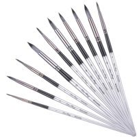 10Pcs Round Watercolor Paint Brush Set Acrylic Paint Brushes Artist Paintbrushes Round Pointed Tip Paint Brushes Nylon Professional Brush for Gouache, Ink, and Tempera Painting
