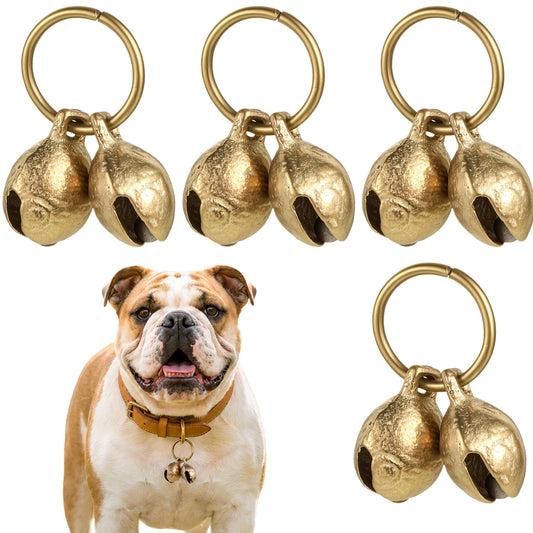 Viliqiou 8 Pcs Bells for Dog Collars, Copper Dog Collar Bell Loud