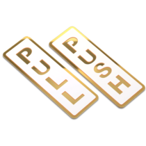 Push Pull Door Signs Push Pull Vertical Sticker Sign Acrylic Self-Adhesive Sign Waterproof Stickers for Glass Doors Business Stores 2x5.9 Inch