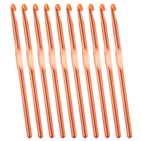 10 Pcs 5.5 mm Crochet Hook Aluminum Crochet Hooks Knitting Needles for Yarn Orange Smooth Crochets Needles for Beginners