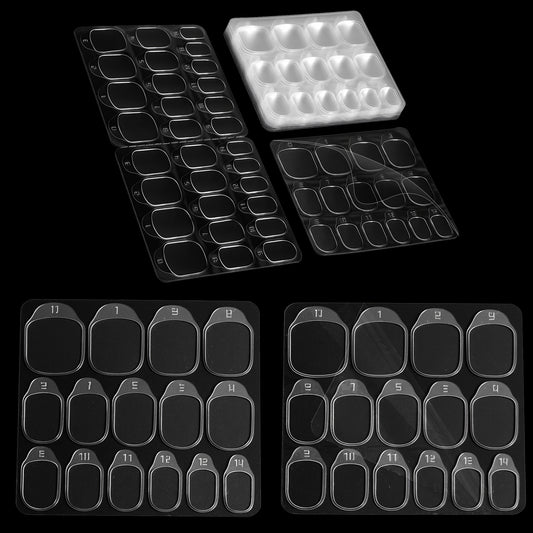 300PCS Nail Adhesive Tabs, 20Sheets 15Sizes Clear Nail Sticky Tabs for Nails Press on Sticky Nails Bond Double Sided Jelly Glue, Quick At‑Home Manicure, Waterproof Press on Tab for Manicure No Crease
