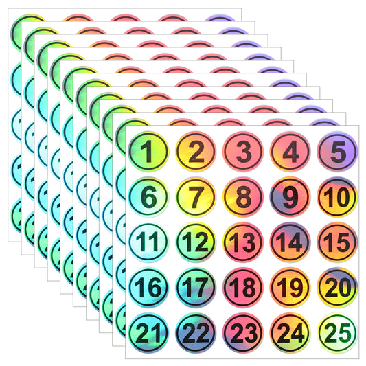250pcs Consecutive Number Stickers 0.8in PVC Self-Adhesive Numbered Label Round Number Inventory Storage Organizing Stickers for Boxes Bins Toolbox Locker Outdoor Office Storage Organizing