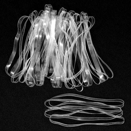 100Pcs Clear Large Rubber Bands, 200x5mm (Perimeter X Width) Large Elastic Bands TPU Heavy Duty Rubber Bands for Home Office Crafts Books gifts Notebook