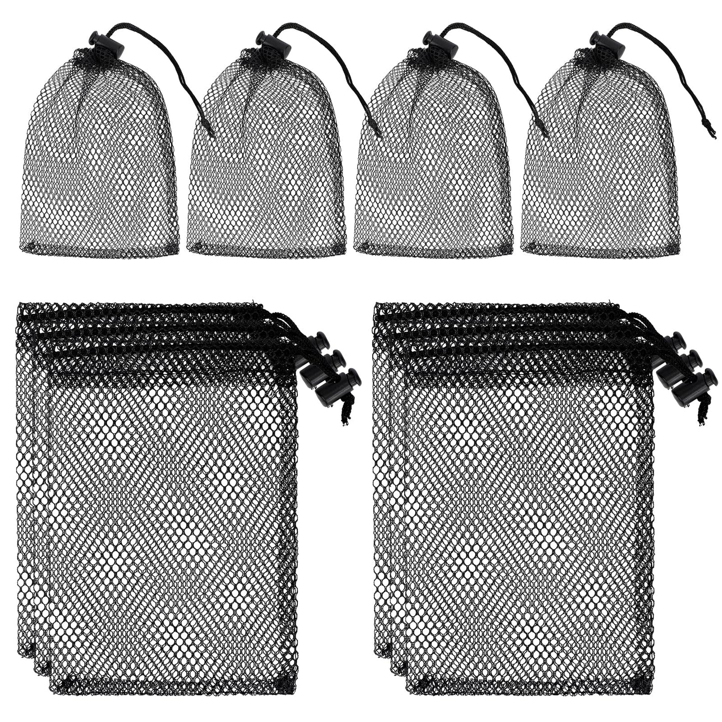 Sliverdew 10PCS Black Mesh Bag Nylon Sack Small Mesh Drawstring Bags Mini Net Bags with Drawstrings Small Travel Stuff Sack Mesh Storage Bag for Cosmetics, Toiletry Pots, Golf Balls 15 x 10cm