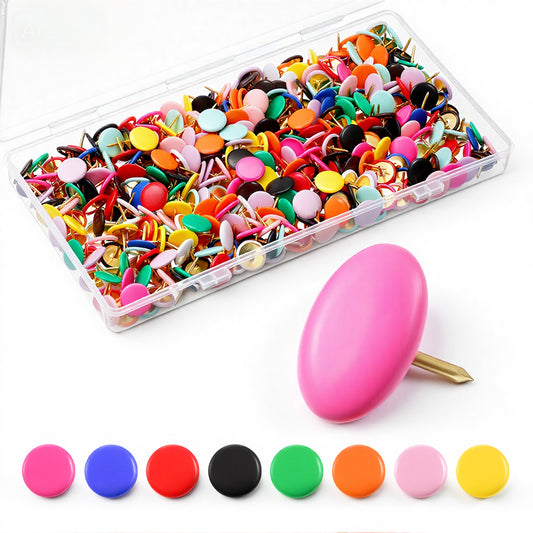 400 Pcs Colors Thumb Plastic Roundness Push Pins Roundness Head Thumbtack Bulletin Board Tacks for Map Office Photo Wall Cork Board Personal Use