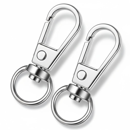 2 PCS Lobster Claw Clasp Silver Metal Swivel Lanyard Snap Hooks Key Chain Hooks Lanyard Clip Lobster Clips for Jewelry Purse Jewelry Making Bags Keychain Connector Art Crafts